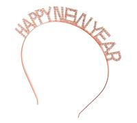 Anneome Rose Gold Year Headband Party Hair Hoop with Crystal Letter Design Delicate Sparkly Headdress for Women and Festive Photo Booth Prop for Years Eve Celebration