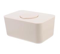 Anneome Sealed Silicone Wet Wipes Holder Tissue Storage Case with Lid for Home and Car, Beige Refillable Paper Towel Box, Moisture-Proof Napkin Dispenser for Baby Care