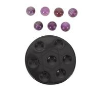 Anneome Seven-Star Feng Shui Crystal Ball Ornament with Amethyst and Obsidian Base Miniature Desktop Decor for Living Office Study Decoration Symbolizing Prosperity and Positive Energy