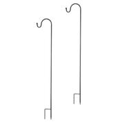 Anneome Shepherds Hooks Outdoor Lantern Hooks 2Pcs 90Cm Black Iron Rod Easy to Install for Courtyard Garden Stakes