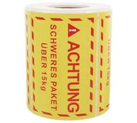 Anneome Shipping Warning Labels Overweight Heavy Stickers High Visibility Caution Tape for Parcel Transport and Warehouse Handling 500Pcs Roll