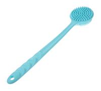 Anneome Silicone Shower Brush Long Handle for Bathing and Massage Body Scrubber with Hanging Suitable for All Skin Types Back and Limb Cleaning Tool in Matcha Green