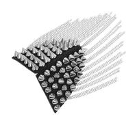 Anneome Silver Rivet Tassel Chain Epaulettes for Women Punk Style Shoulder Badge with Chic Tassel Design Easy Sew Costume Accessory for Uniforms and School Wear