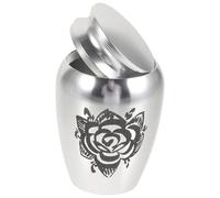 Anneome Small Cremation Keepsake Urns for Adult Human Ashes Rose Alloy Memorial Container Portable Silver Mini Ash Holder with Smooth Finish for Funeral and Remembrance