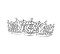 Anneome Sparkling Rhinestone Bridal Tiara with Silver Plated Finish Durable Alloy Wedding Crown for Bride and Bridal Shower Comfortable Secure Fit Elegant Headpiece for Glamorous
