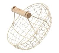 Anneome Storage Basket Wire Bread Basket Beige Iron Artistic Style Desktop Box for Organizing Vegetables and Personal Items