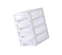 Anneome Transparent White Plastic Storage Cabinet with Portable Desktop Organizer for Office Bathroom Kitchen Lightweight Multifunctional Storage Box for Small Space Sorting and Moisture