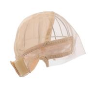 Anneome U-shaped Stretchable Wig Cap for Women and Men Non-slip Elastic Hair Net for Secure Fit Beige Mesh Dome Cap with Double-sided Velvet Lace Hairpiece Supply for Daily and Special Use