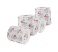 Anneome Union Jack Toilet Roll 4 Rolls Pack Decorative Toilet Paper with Floral Prints Made from Wood Pulp Practical Easy to Carry for Household Use