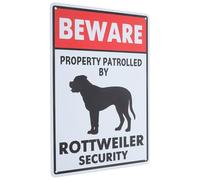 Anneome Vintage Beware of Dog Sign for Garden and Yard, Iron Metal Outdoor Wall Decor, Retro Dog on Property Warning Plaque for Fence and Patio