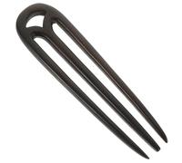 Anneome Vintage Black Sandalwood Hair Stick Three Toothed Hairpin Decorative Hair Clip for Women Ladies Casual Parties Retro Accessory