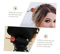 Anneome Vintage Japanese Chinese Hair Stick Butterfly Flat Pin Traditional Style Hairpin for Women Elegant Bun Holder Accessory for Hanfu and Modern Outfits Artistic Retro Design