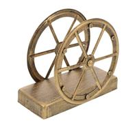 Anneome Vintage Metal Napkin Holder with Industrial Wheel Accent Freestanding Upright Tissue Dispenser for Kitchen Dining Table Restaurant and Outdoor Picnic Compatible with Various Napkin