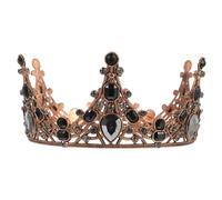 Anneome Vintage Rhinestone Crown Headdress for Women Elegant Alloy Hair Accessory Non-fading Bridal Headwear for Weddings Parties Stage and Cosplay