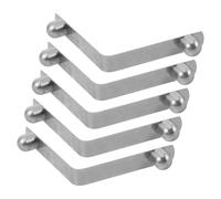 Anneome Walking Cane Spring Snap Clips 5Pcs Silver V-Shape Latch Clamp Replacement Parts with Pole Push Button Mechanism for Walkers and Toilet Safety Rails for Disabled Users