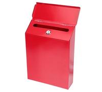 Anneome Wall-mounted Lockable Mailbox with Privacy Protection Multi-functional Letter Storage Box for Outdoor Use Red European Style Suggestion and Mail Container with Smooth Surface