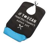 Anneome Waterproof Adult Bib Adjustable Neck Wear-Resistant Clothing Protector Lightweight Washable Household Apron for Elderly Disabled Mealtime