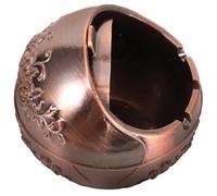 Anneome Wear-resistant Aluminum Alloy Ashtray with Lid Retro Rose Pattern Vintage Desktop Ash Bin for Office Home Smoking Area