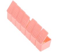 Anneome Weekly Medicine Case Portable Pill Organizer Box with Individual Lids for Freshness and Safety Compact Long Narrow Design for Daily Medication Storage Stylish Pink Container for
