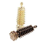 Anneome Wenchang Tower Keychain Pendant Set of 2 Retro Brass Nine-layer Pagoda Charm for Feng Shui Decoration and Collectible in Gold and Copper Colors