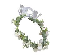 Anneome White Flocking Bride Headband Floral Crown Eucalyptus and Breath, Decorative Wedding Hair Wreath for Women Bridal Accessories
