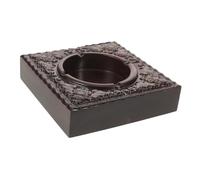 Anneome Windproof Wooden Ashtray Square Smokeless Ash Holder for Patio Desktop Office Decor Stable Tabletop Ash Tray with Chinese Style Carving Indoor Outdoor Smokers