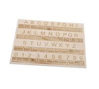 Anneome Wooden Braille Alphabet Board Educational Tactile Learning Tool for Beginners Raised Letter Number Fingerboard for Blind and Visually Impaired Montessori Braille Writing Aid for