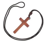 Anneome Wooden Cross Pendant Necklace Retro Style Sandalwood Crucifix Jewelry for Men Women for Religious Events Casual Outfits Handcrafted Faith Inspired Accessory