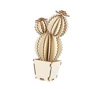 Anneome Wooden Hollow Out DIY Cactus Ornament Durable Tabletop Decor for Home Office Party Simulation Plant with Elegant Design and Stable Base Natural Fresh Style Decoration