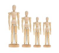 Anneome Wooden Puppet Ornament 3D Movable Joint Figure Sketch Model Wooden Manikin Body for Drawing Aid Artist Study Home Decoration 4.50 Inch 5.50 Inch 2.00 3 Piece Set
