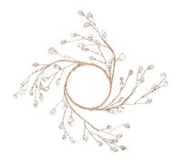 Anneome Xmas Crystal Acrylic Bead Wreath for Tabletop Decoration Elegant Christmas Centerpiece for Home Office Cafe Festive Atmosphere Easy to Install
