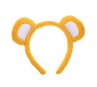 Anneome Yellow Plush Bear Ears Headband Soft Hair Hoop for Women Gentle Hold Cute Animal Accessory for Halloween Cosplay Parties and Daily Wear