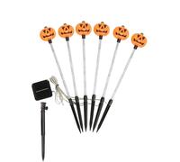 ANNERSAT 6pcs Halloween Outdoor Decoration Solar Pathway Lights - Colour Changing Pumpkin Stake Lights for Garden, Porch, Yard