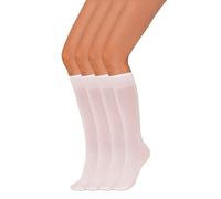Annes styling 4-Pack Knee High Socks for Women - Comfortable Durable Stretchy Pop Socks - Soft Versatile Snug-Fitting Resistant Stylish - Made in Italy - Bianco One Size