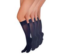 Annes styling 4-Pack Knee High Socks for Women - Comfortable Durable Stretchy Pop Socks - Soft Versatile Snug-Fitting Resistant Stylish - Made in Italy - Blu One Size