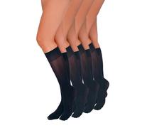Annes styling 4-Pack Knee High Socks for Women - Comfortable Durable Stretchy Pop Socks - Soft Versatile Snug-Fitting Resistant Stylish - Made in Italy - Dark Blu One Size