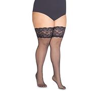 Annes styling Cecile Womens Lace Sheer Thigh High Stockings Opaque Hold Up 20 Denier with Anti-Slip Silicone Grafit TG-5/6