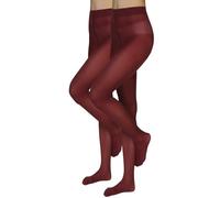 Annes styling Tights for Women - Classic 40 Denier Semi Opaque Pantyhose, Matte Microfiber, Durable Stretch, High Waisted Comfort, Elegant Office & Everyday Wear, 2 Pack, Bordeaux L