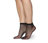 Annes styling Transparent Matte Ultra Thin Socks for Women Girls Ankle Socks Low Cut Casual Elegant Women's Socks Comfortable 15 DEN Thickness Ideal for Sandals Heels Frida15, 2 Pairs Nero