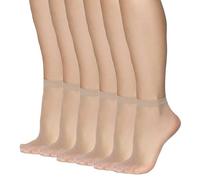 Annes styling Transparent Matte Ultra Thin Socks for Women Girls Ankle Socks Low Cut Casual Elegant Women's Socks Comfortable 15 DEN Thickness Ideal for Sandals Heels Frida15, 6 Pairs Nudo
