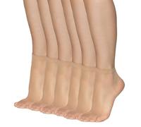 Annes styling Transparent Matte Ultra Thin Socks for Women Girls Ankle Socks Low Cut Casual Elegant Women's Socks Comfortable 15 DEN Thickness Ideal for Sandals Heels Frida15, 6 Pairs Natural