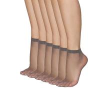 Annes styling Transparent Matte Ultra Thin Socks for Women Girls Ankle Socks Low Cut Casual Elegant Women's Socks Comfortable 15 DEN Thickness Ideal for Sandals Heels Frida15, 6 Pairs Fumo