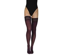 Annes styling Truss 60 Denier Women’s Hold Up Microfiber Stockings with Lace High Opaque Lingerie Hosiery Silicone Top Prugna TG-1/2