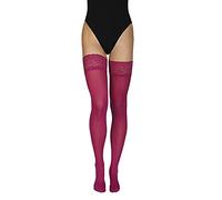 Annes styling Truss 60 Denier Women’s Hold Up Microfiber Stockings with Lace High Opaque Lingerie Hosiery Silicone Top Grape TG-7/8