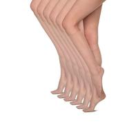 Annes styling Women’s Socks Knee-highs 15 DEN Pressure Free Light & Comfortable Everyday Smooth Material One Size Six Pairs Sheena15, Nudo