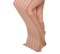 Annes styling Women’s Socks Knee-highs 15 DEN Pressure Free Light & Comfortable Everyday Smooth Material One Size Six Pairs Sheena15, Visone