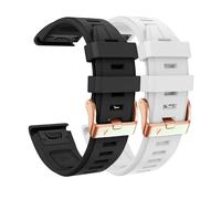 ANNESA 20mm Silicone Sport Loop Watch Band Replacement for Garmin Fenix 7S, 6S, 5S, D2 Delta S Smartwatches (White+black)