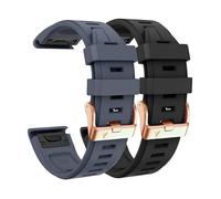 ANNESA 20mm Silicone Watch Band Replacement for Garmin Fenix 7S, 6S, 5S, D2 Delta S Smartwatches (Slate+Black)