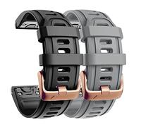 ANNESA Silicone 20mm QuickFit Watch Band - Gray+black, Compatible with Garmin Fenix 7S, 6S, 5S, D2 Delta S Smartwatches - Sport Loop, Waterproof, Sweat Resistant