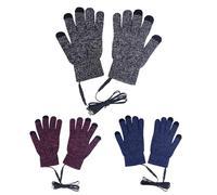 Annewi 3PCS Heated Glove Liners, USB Heated Gloves, Rechargeable, Portable Non Slip Rechargeable Heated Mittens for Riding Running Skiing Indoor Outdoor